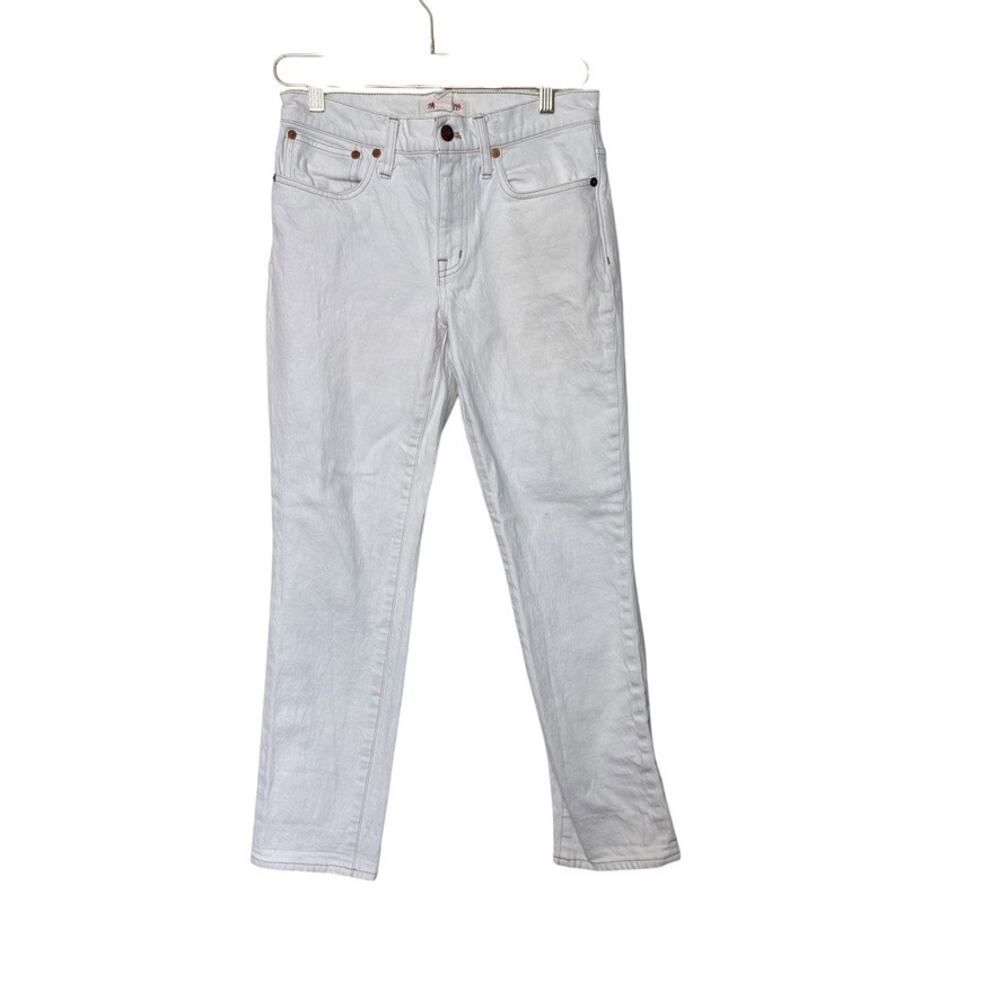 Madewell Cowboy Straight Denim Jeans Stretch Mid Rise Off White Women 25